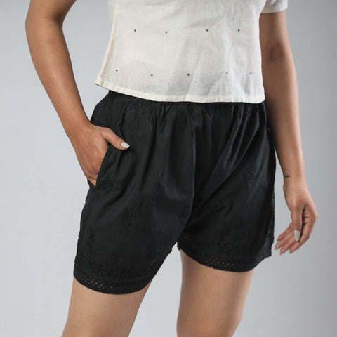 chikankari shorts