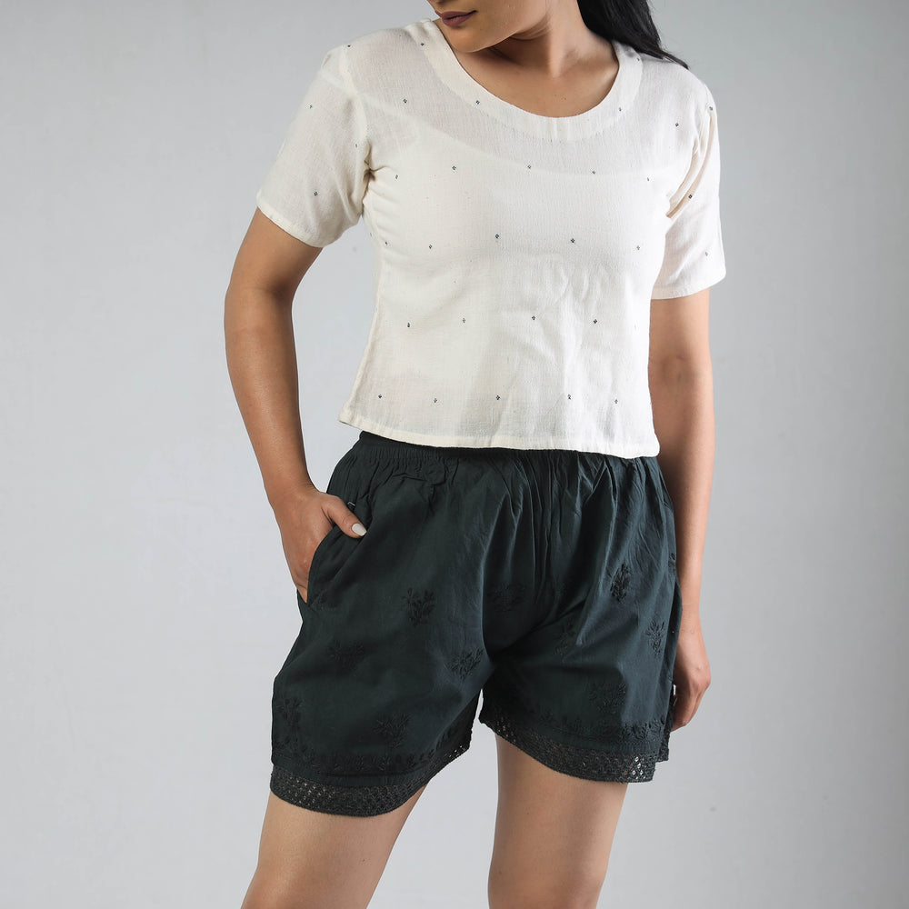 chikankari shorts