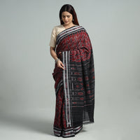 Maroon - Sambalpuri Ikat Handloom Cotton Saree 03