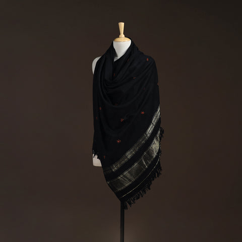 Kutch Handwoven Zari & Mirror Work Acrylic Wool Shawl 25