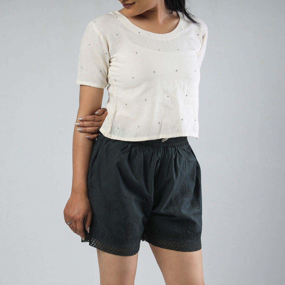 chikankari shorts