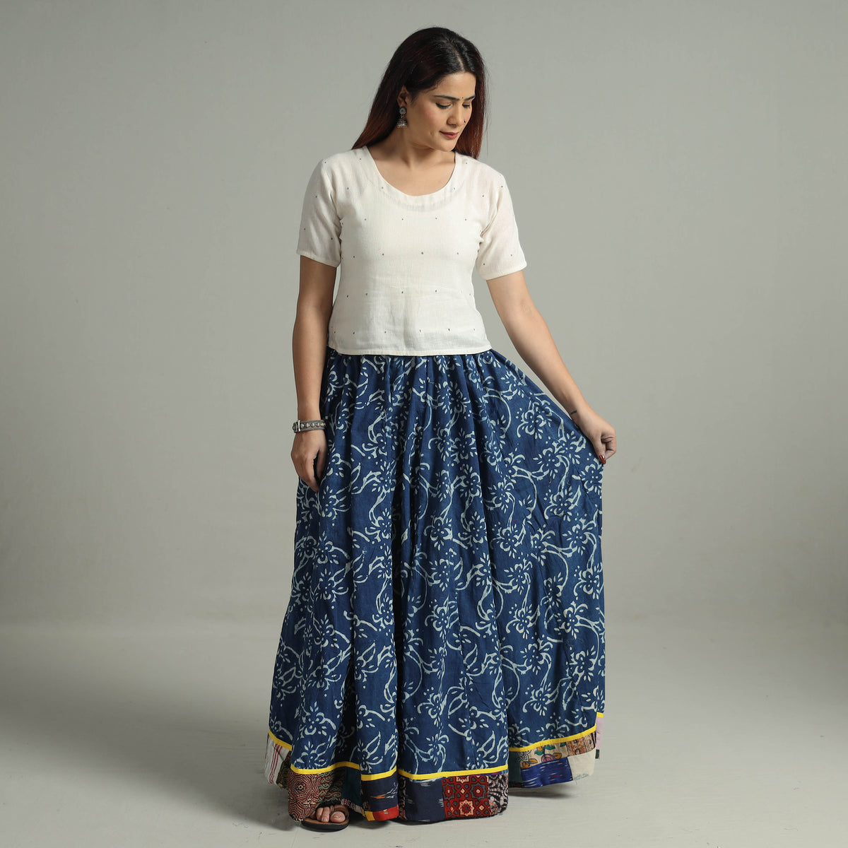 Patchwork Long Skirt