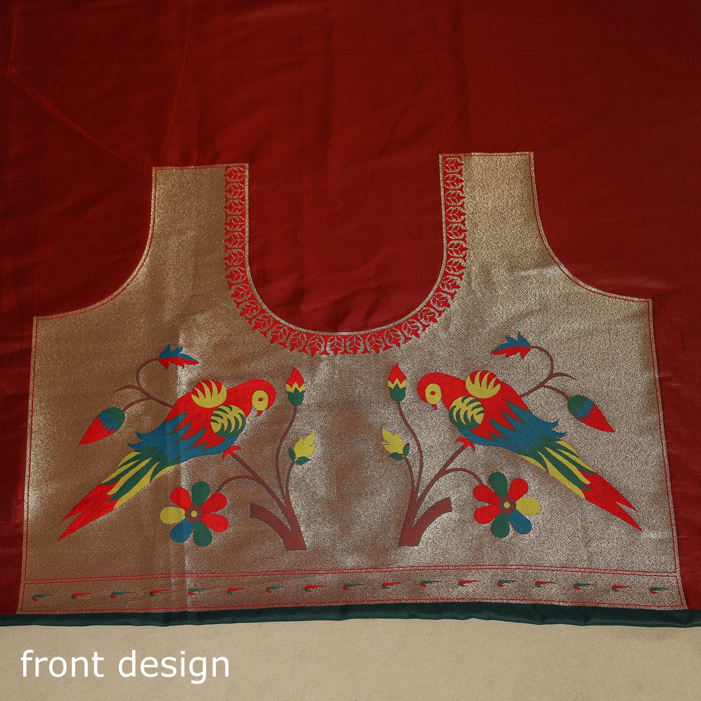 Green - bangalore silk paithani saree 02 - handcrafted