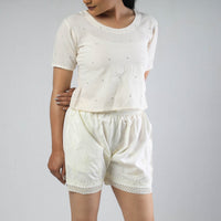 chikankari shorts