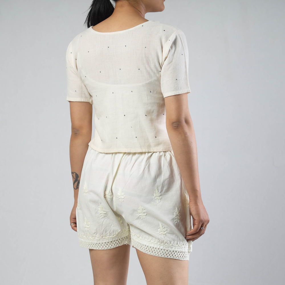 chikankari shorts