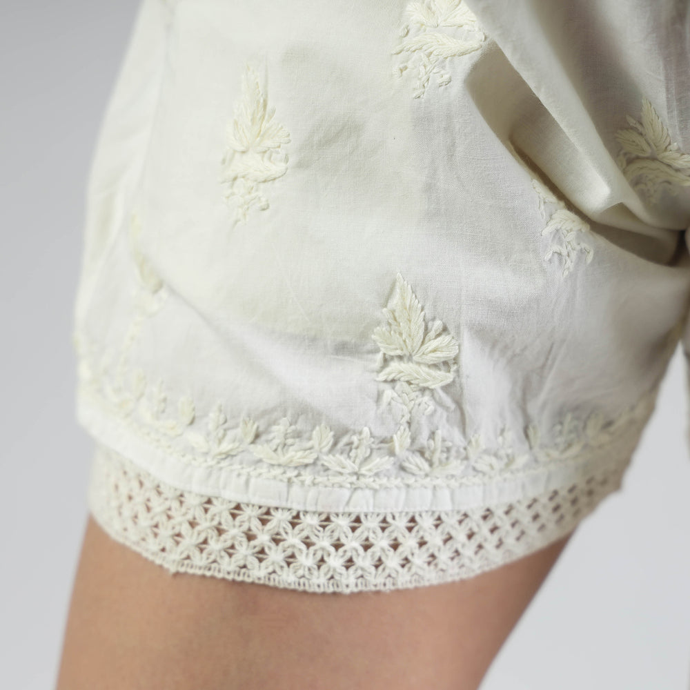 chikankari shorts