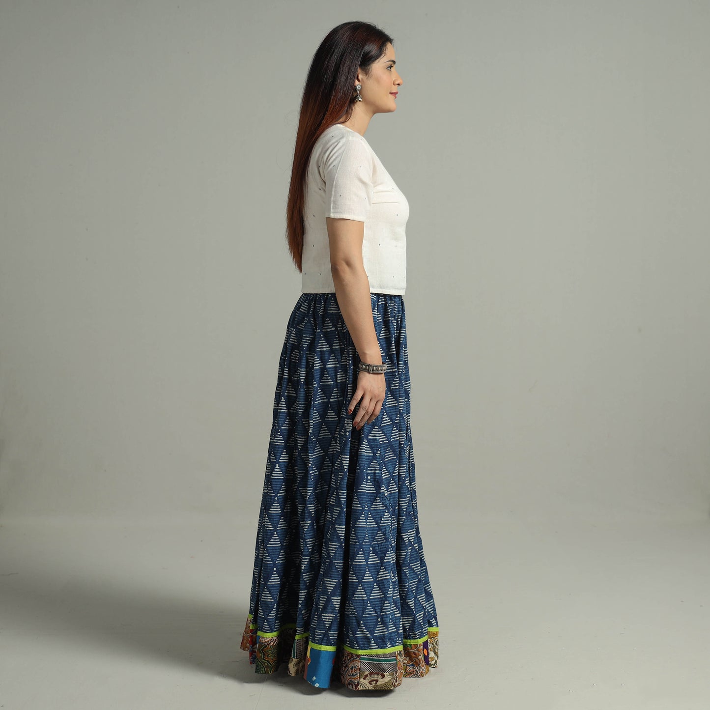 Patchwork Long Skirt