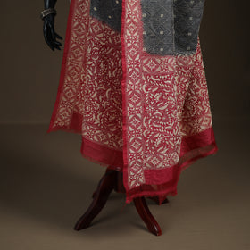Tussar Silk Handloom Bolpur Kantha Hand Embroidered Dupatta 01
