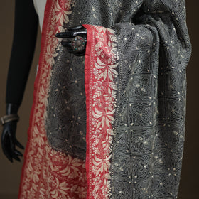 Tussar Silk Handloom Bolpur Kantha Hand Embroidered Dupatta 02