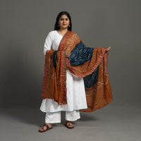 Orange - Kutch Tie-Dye Cotton Bandhani Dupatta with Border 31