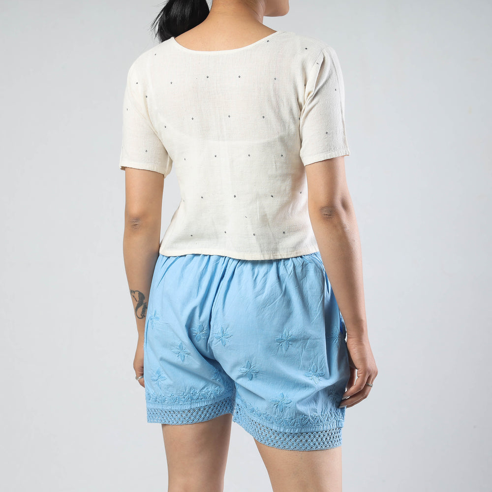 chikankari shorts