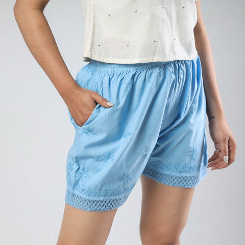 chikankari shorts