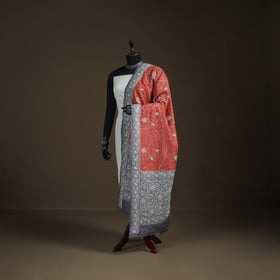 Tussar Silk Handloom Bolpur Kantha Hand Embroidered Dupatta 03