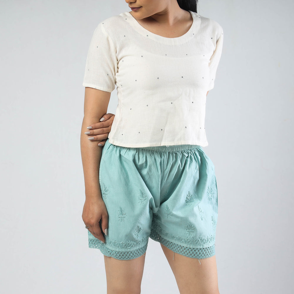 chikankari shorts