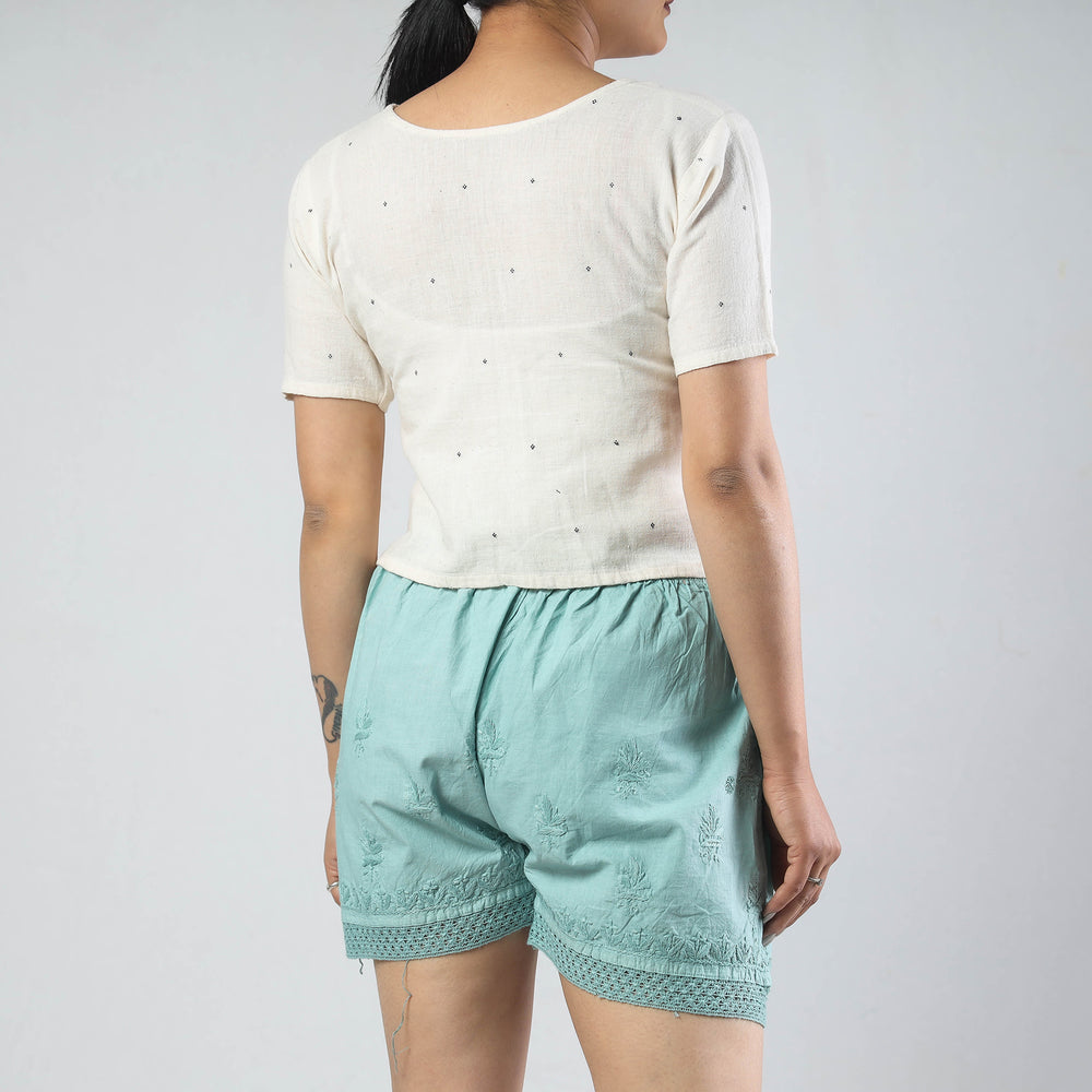 chikankari shorts