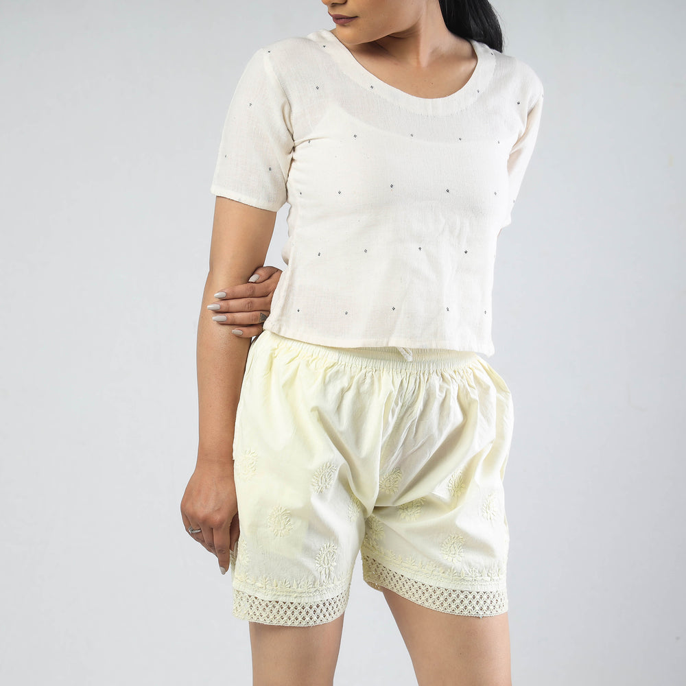 chikankari shorts