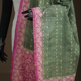 Tussar Silk Handloom Bolpur Kantha Hand Embroidered Dupatta 06