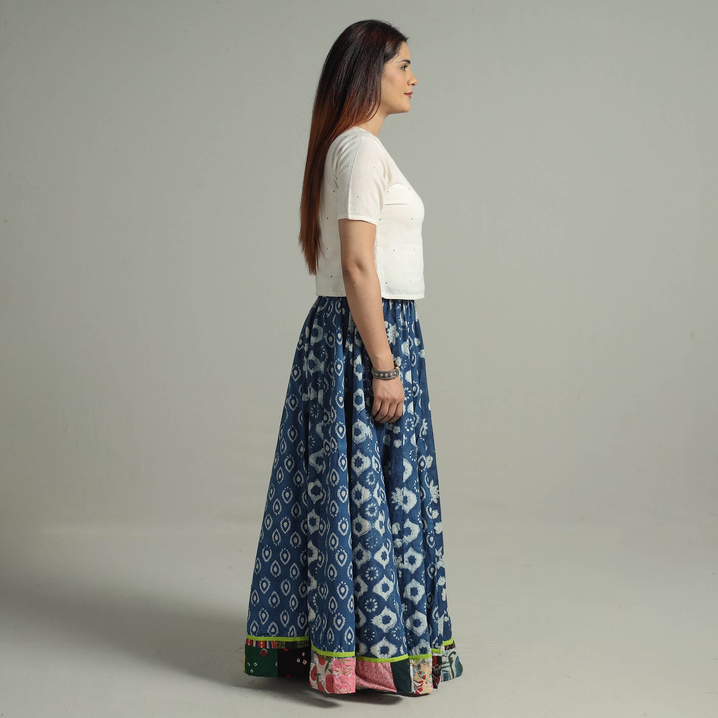 Patchwork Long Skirt