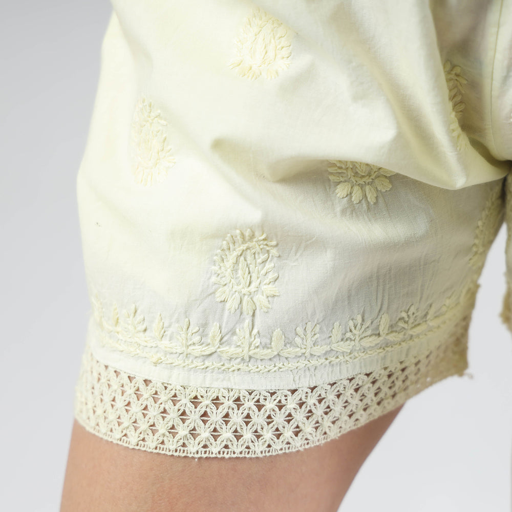 chikankari shorts