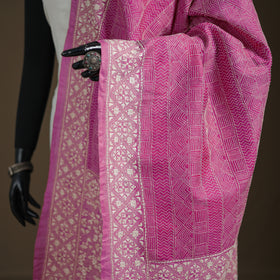 Tussar Silk Handloom Bolpur Kantha Hand Embroidered Dupatta 08
