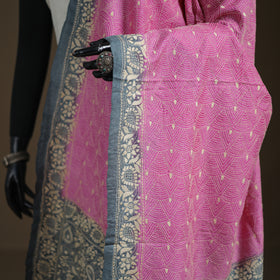 Tussar Silk Handloom Bolpur Kantha Hand Embroidered Dupatta 09