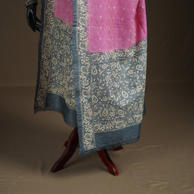 Tussar Silk Handloom Bolpur Kantha Hand Embroidered Dupatta 09