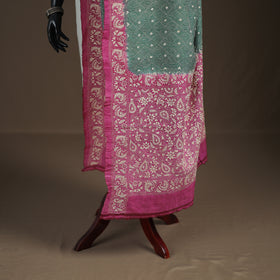 Tussar Silk Handloom Bolpur Kantha Hand Embroidered Dupatta 10