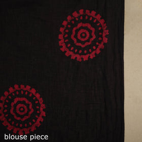 Pink - mul cotton hand batik saree 04 - handcrafted