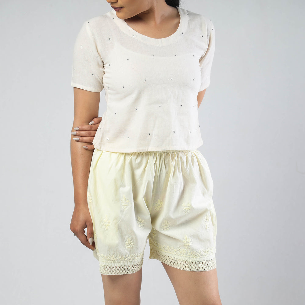 chikankari shorts