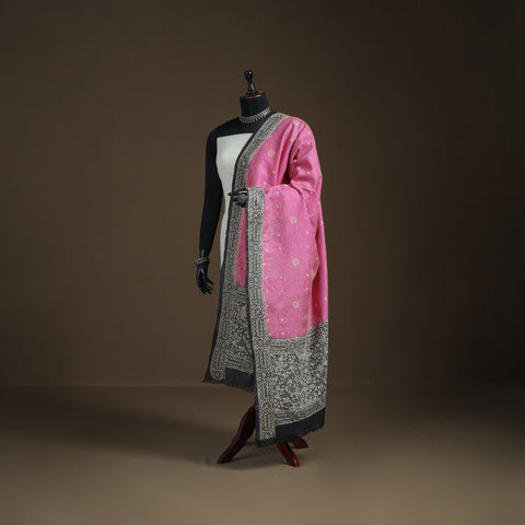 Tussar silk handloom bolpur kantha hand embroidered dupatta