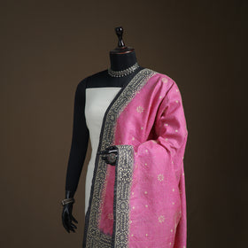 Tussar Silk Handloom Bolpur Kantha Hand Embroidered Dupatta 11