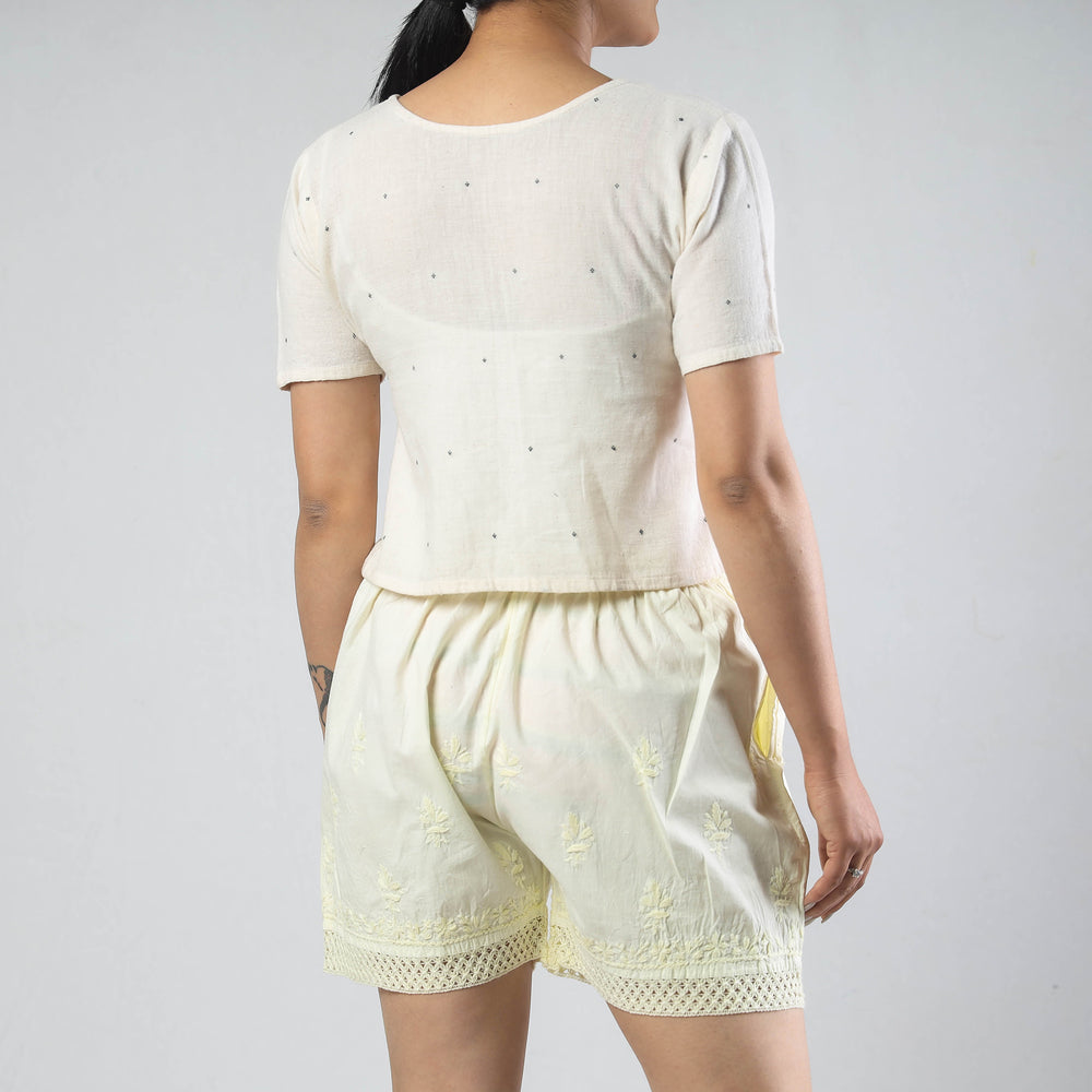 chikankari shorts