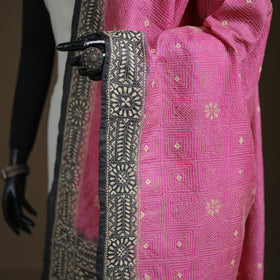 Tussar Silk Handloom Bolpur Kantha Hand Embroidered Dupatta 11