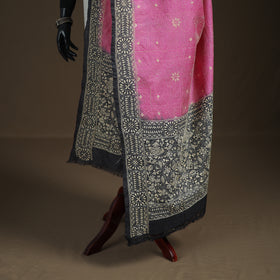 Tussar Silk Handloom Bolpur Kantha Hand Embroidered Dupatta 11