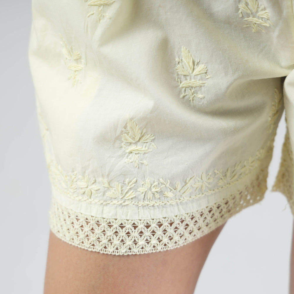 chikankari shorts