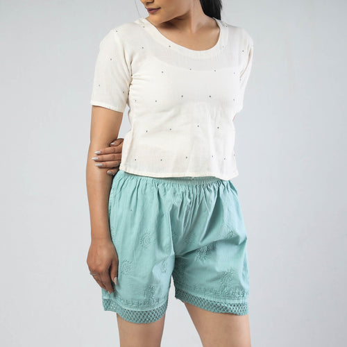 chikankari shorts