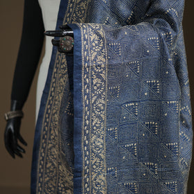 Tussar Silk Handloom Bolpur Kantha Hand Embroidered Dupatta 12
