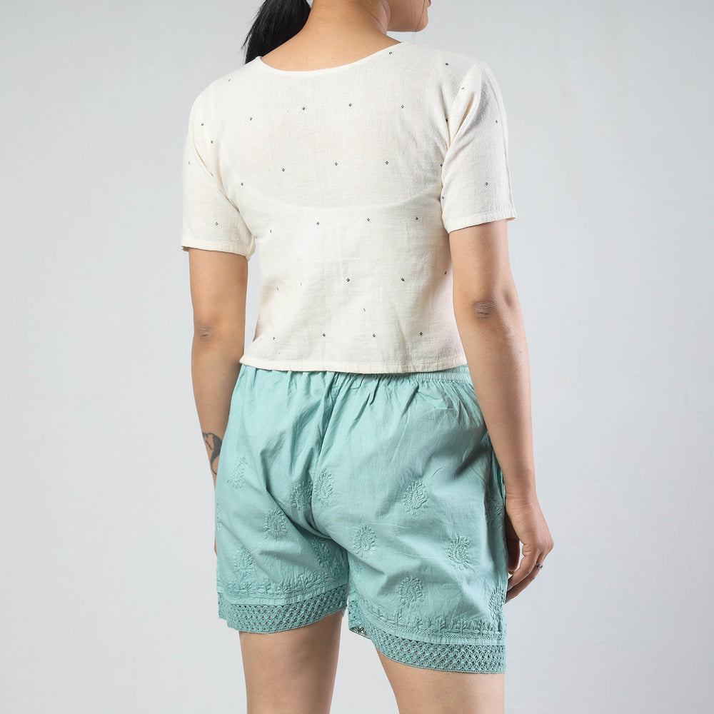 chikankari shorts