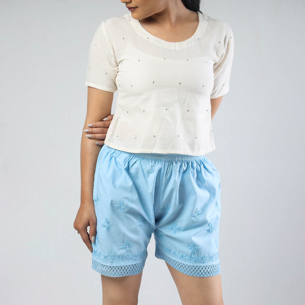 chikankari shorts