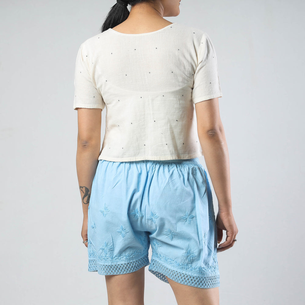 chikankari shorts