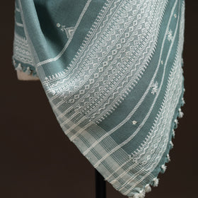 Kutch Bhujodi Handwoven Mirror Work Acrylic Wool Shawl 38