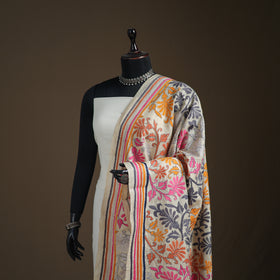Tussar Silk Handloom Bolpur Kantha Hand Embroidered Dupatta 15