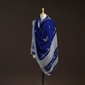 Kutch Bhujodi Handwoven Mirror Work Acrylic Wool Shawl 41