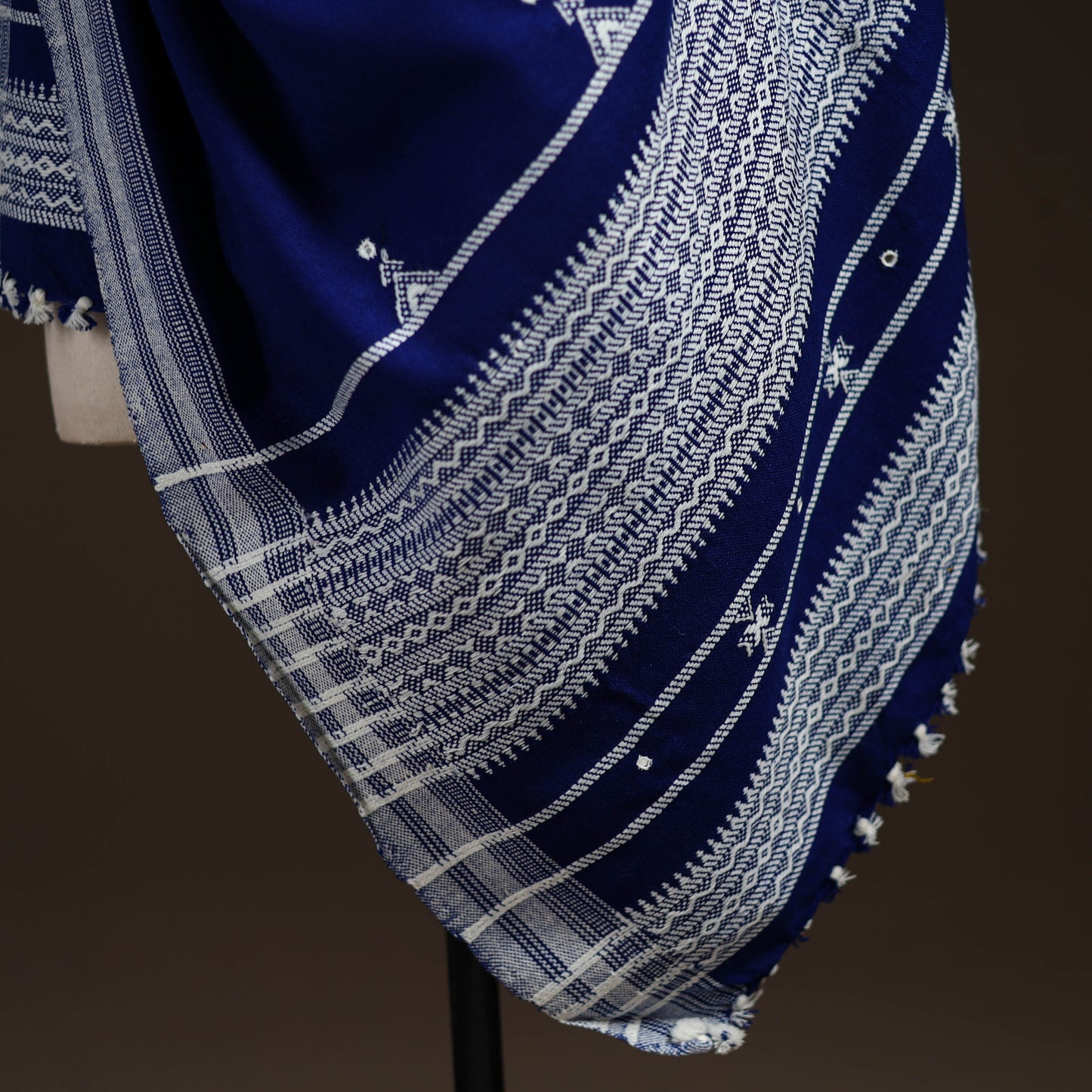 Kutch Bhujodi Handwoven Mirror Work Acrylic Wool Shawl 41