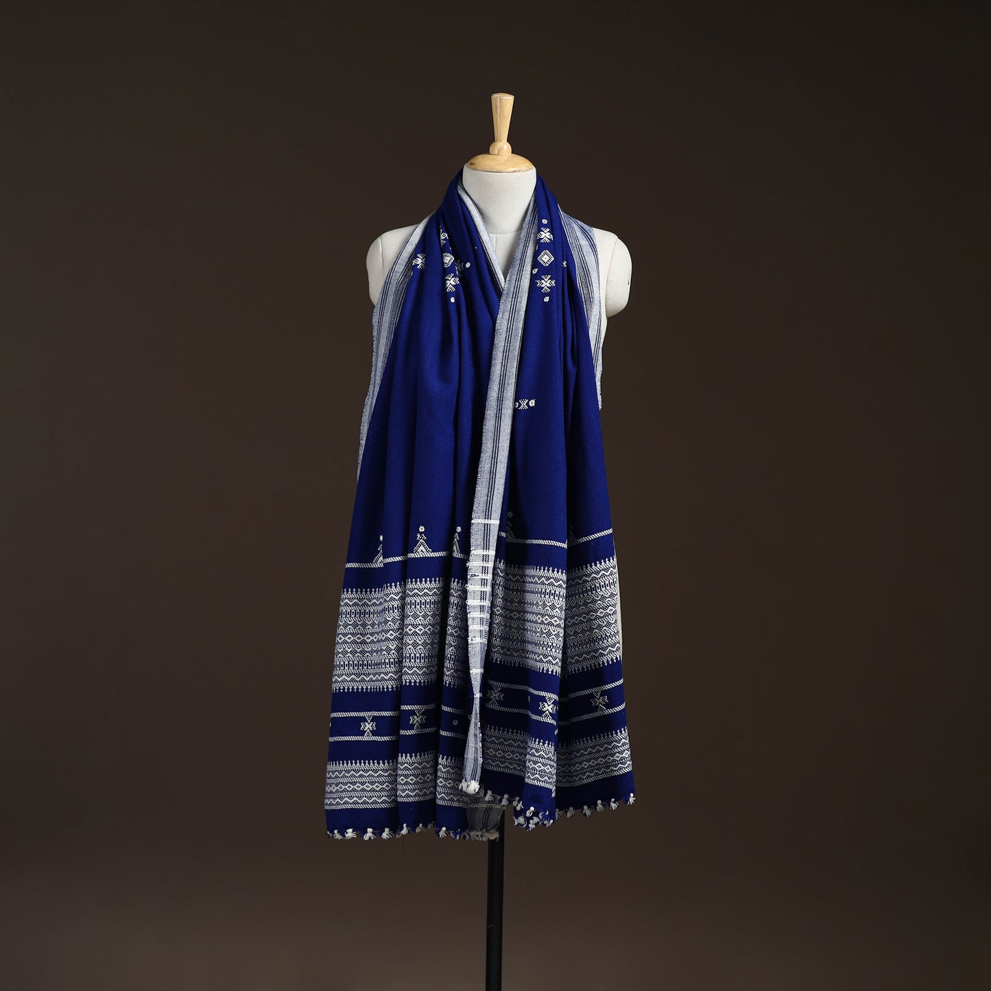 Kutch Bhujodi Handwoven Mirror Work Acrylic Wool Shawl 41