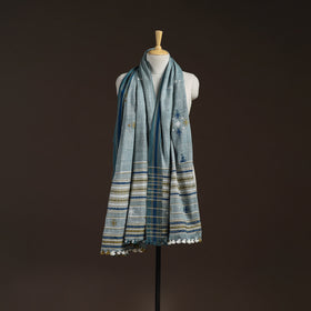 Kutch Bhujodi Handwoven Mirror Work Acrylic Wool Shawl 42