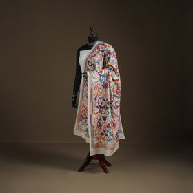 Tussar Silk Handloom Bolpur Kantha Hand Embroidered Dupatta 20