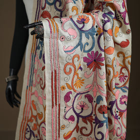 Tussar Silk Handloom Bolpur Kantha Hand Embroidered Dupatta 20