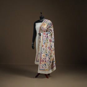 Tussar Silk Handloom Bolpur Kantha Hand Embroidered Dupatta 21