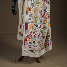 Tussar Silk Handloom Bolpur Kantha Hand Embroidered Dupatta 21